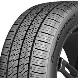 Continentals TrueContact Tour all-season tire with detailed tread pattern.