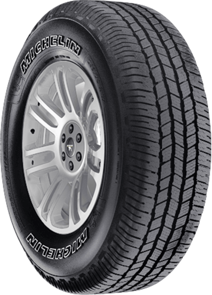 Michelin Defender LTX M/S2 tire with alloy wheel for all-season driving.