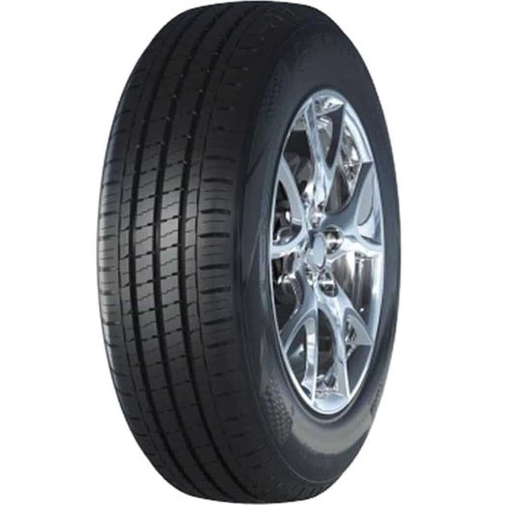 All season tire with alloy wheel for trucks and SUVs.