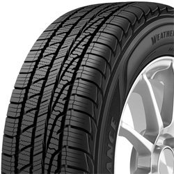 All-season tire with detailed tread pattern for reliable traction.