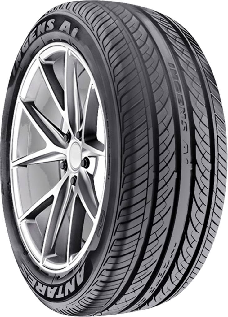 All-season tire mounted on alloy wheel for versatile driving conditions.