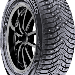 Kumho WI31+ winter tire with studded tread pattern for snow and ice traction.