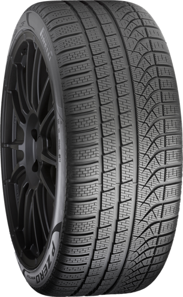 Pirelli P Zero Winter tire with detailed tread pattern for winter driving.