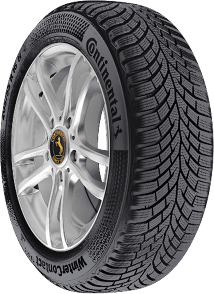 Close-up of Continental WinterContact TS 870 P tire on alloy wheel.