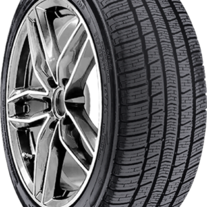 High-performance car tire with alloy wheel for optimal driving safety.