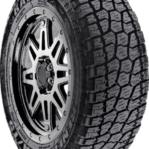 Off-road tire with rugged tread pattern for all-terrain vehicles.