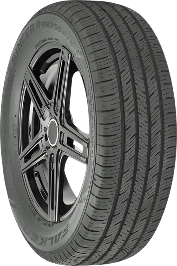 Falken Sincera SN250 AS P205/55R16 tire with alloy wheel.