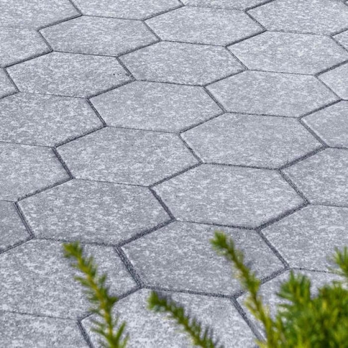 Close-up of hexagonal paving stones for website redesign project.