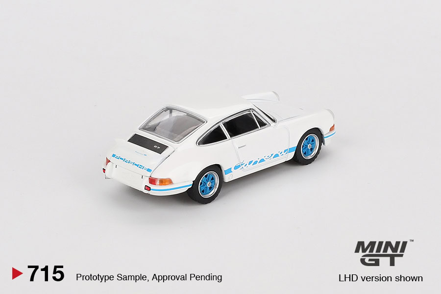 1:64 Porsche 911 Carrera RS 2.7 Grand Prix White with Blue Livery - obrazek 4