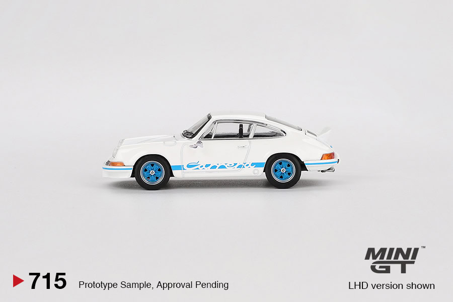 1:64 Porsche 911 Carrera RS 2.7 Grand Prix White with Blue Livery - obrazek 5