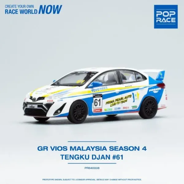 1:64 Toyota GR VIOS Malaysia Season 4 Tengku DJAN #61
