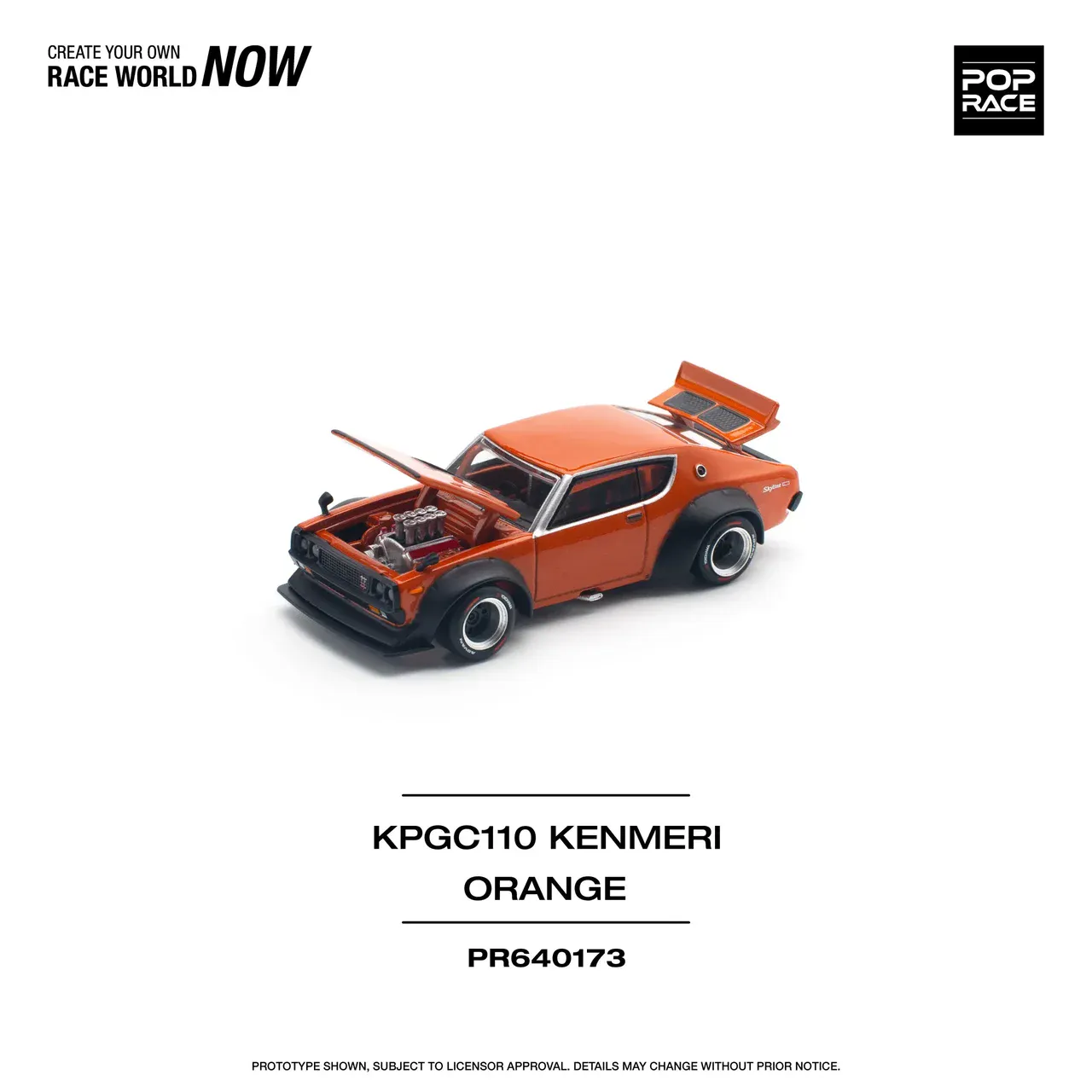 1:64 Nissan Skyline GT-R V8 Drift (Kenmeri) Orange