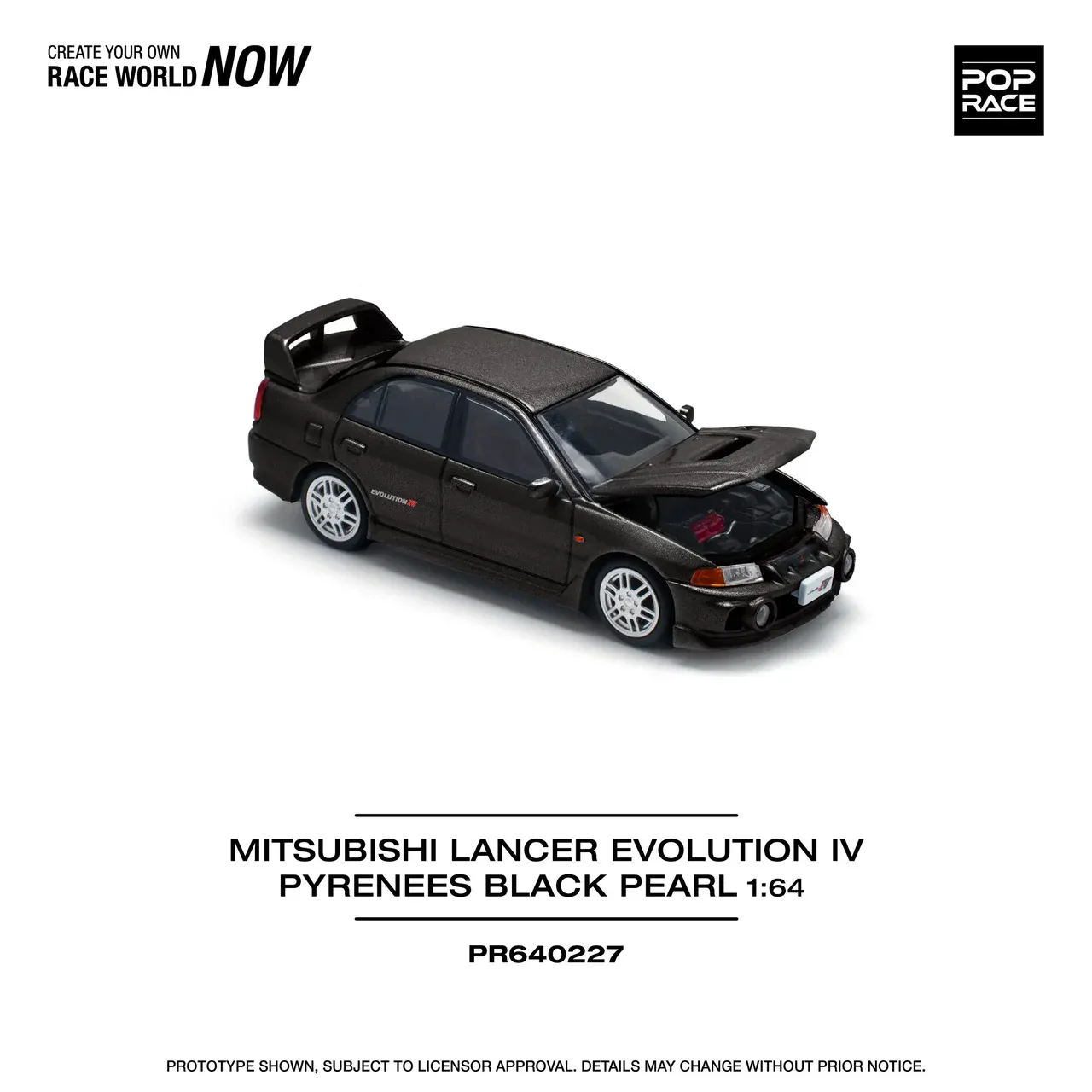 1:64 Mitsubishi Lancer Evolution IV Pyrenees Black Pearl - obrazek 3