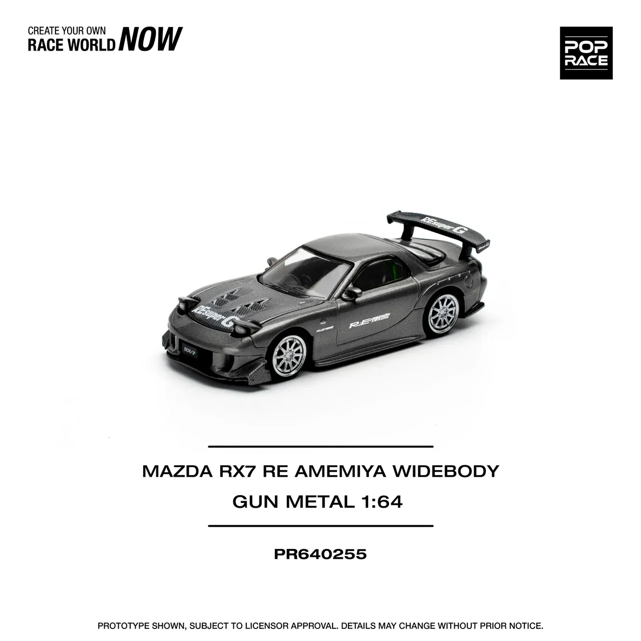 1:64 Mazda RX-7 RE-Amemiya Widebody Gun Metal - obrazek 2