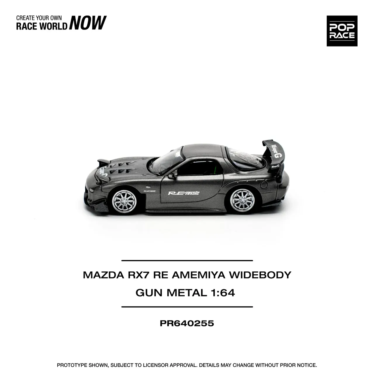1:64 Mazda RX-7 RE-Amemiya Widebody Gun Metal - obrazek 4