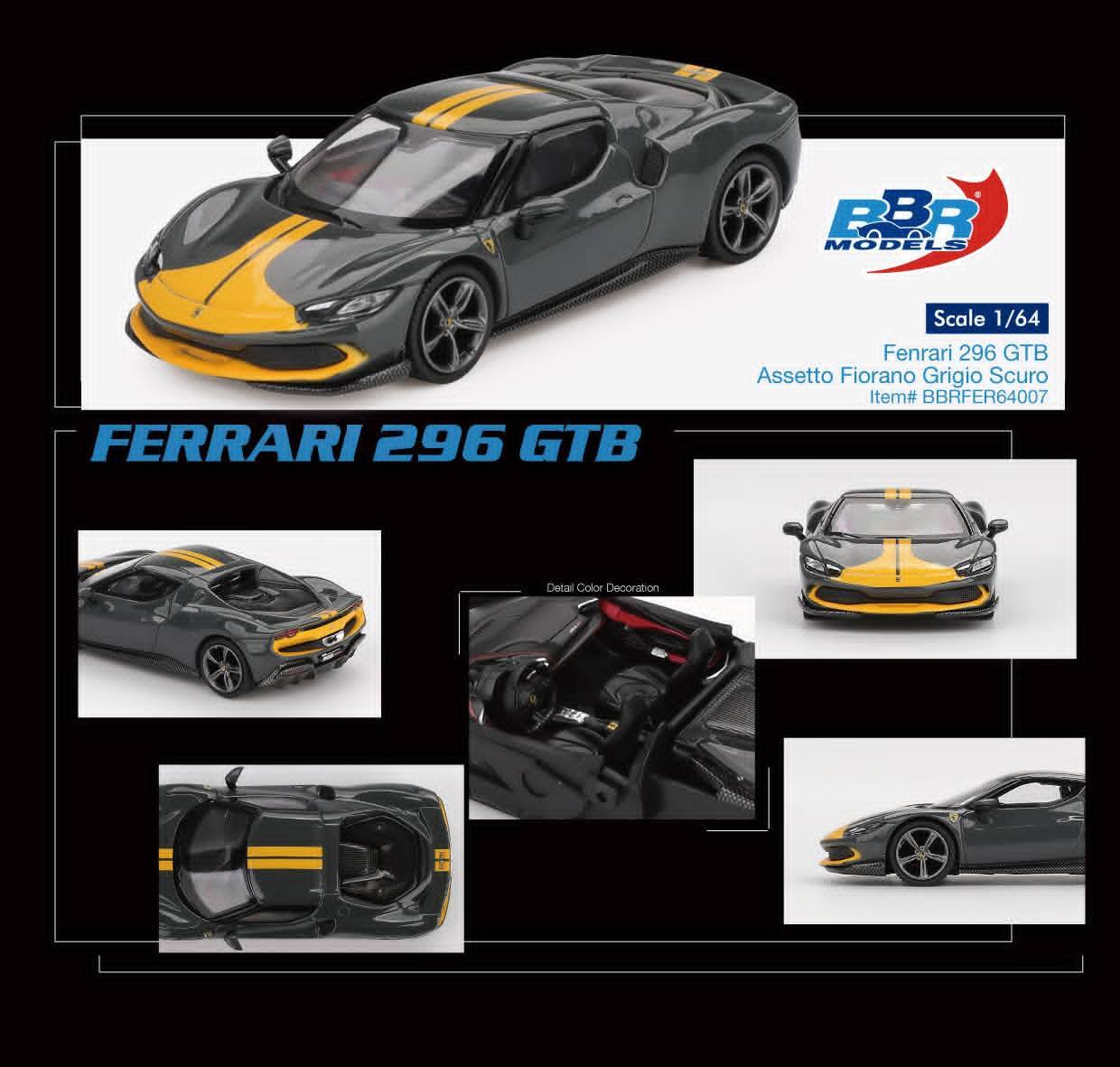 1:64 Ferrari 296 GTB Assetto Fiorano Grigio Scuro - obrazek 2