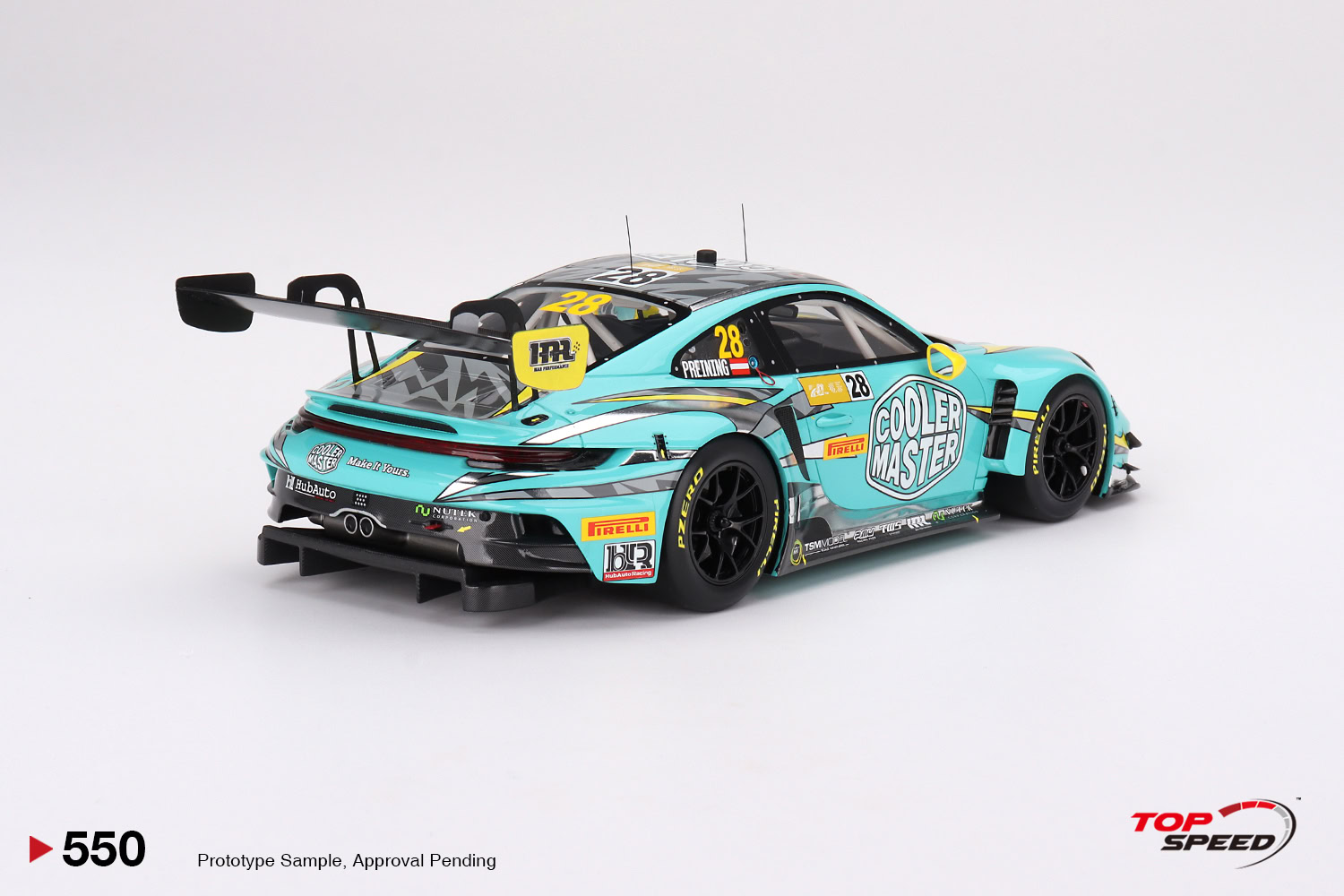 1:18 Porsche 911 GT3 R #28 2023 FIA GT World Cup 70th Macau Grand Prix HubAuto Racing - obrazek 2
