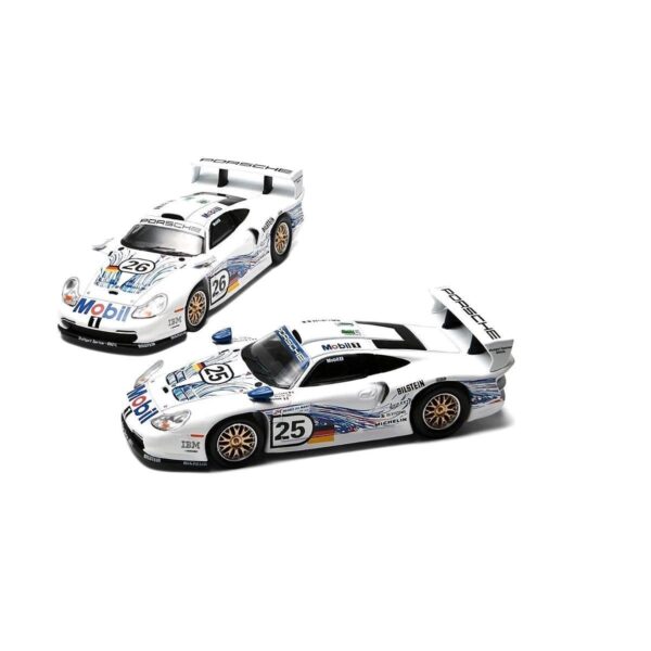 1:64 Porsche 911 GT1 EVO 24h Le Mans 1997 Mobil 1 #25 & #26 Set