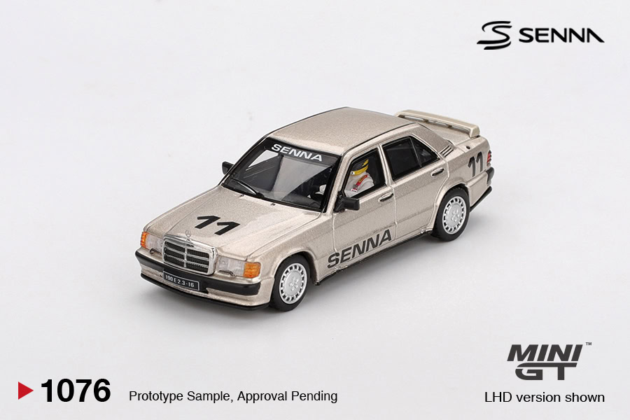 1:64 Mercedes-Benz 190 E 2.3-16 #11 1984 Nirburgring Race of Champions w/ Figure Ayrton Senna