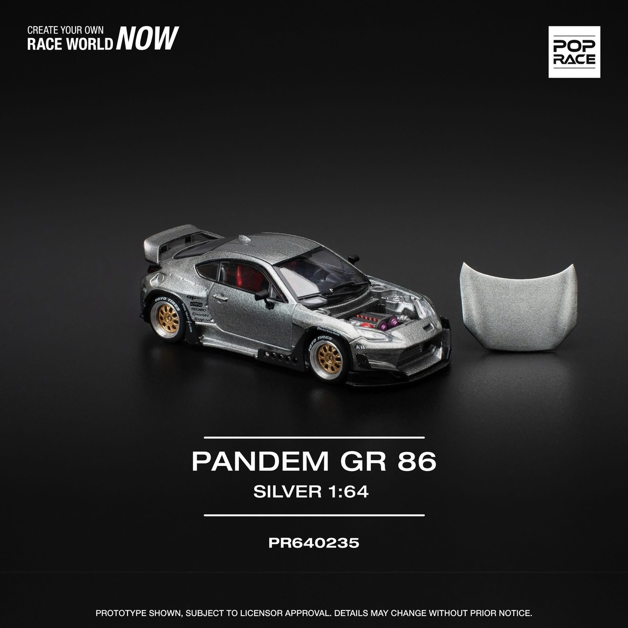 1:64 Toyota PANDEM GR 86 Silver - obrazek 2