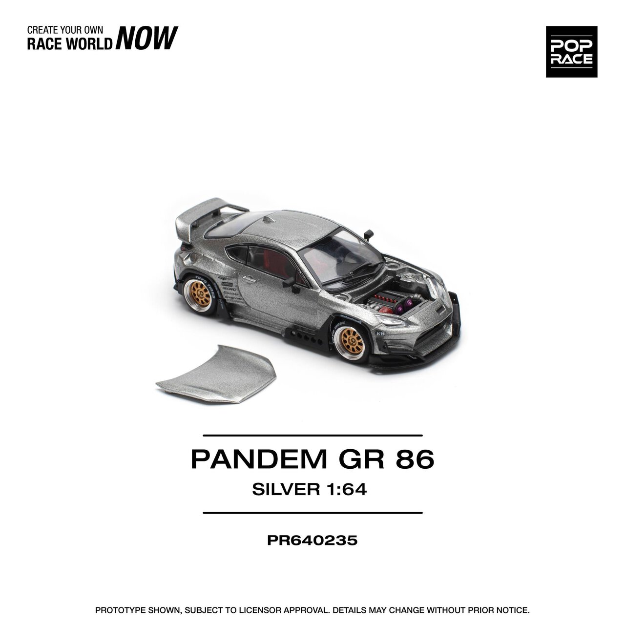 1:64 Toyota PANDEM GR 86 Silver