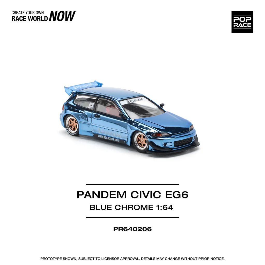 1:64 Honda Pandem Civic EG6 Blue Chrome - obrazek 8