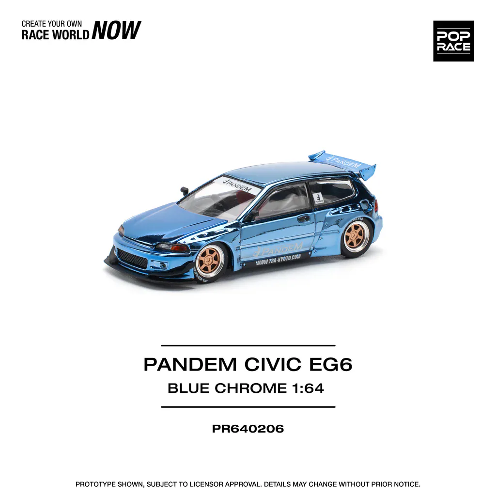 1:64 Honda Pandem Civic EG6 Blue Chrome - obrazek 7