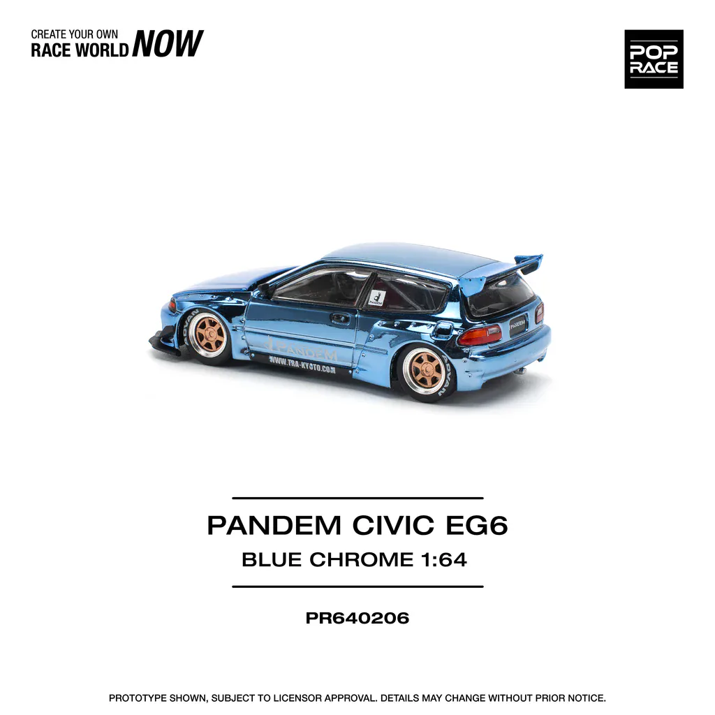 1:64 Honda Pandem Civic EG6 Blue Chrome - obrazek 5