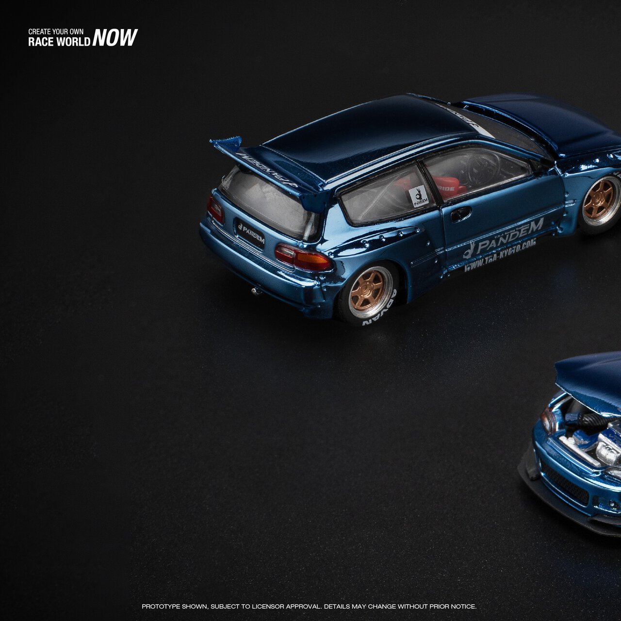 1:64 Honda Pandem Civic EG6 Blue Chrome - obrazek 15