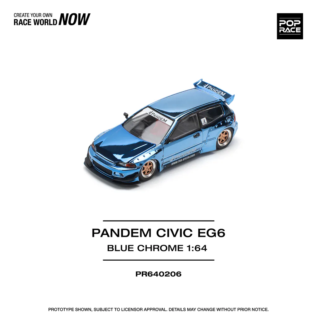 1:64 Honda Pandem Civic EG6 Blue Chrome - obrazek 12