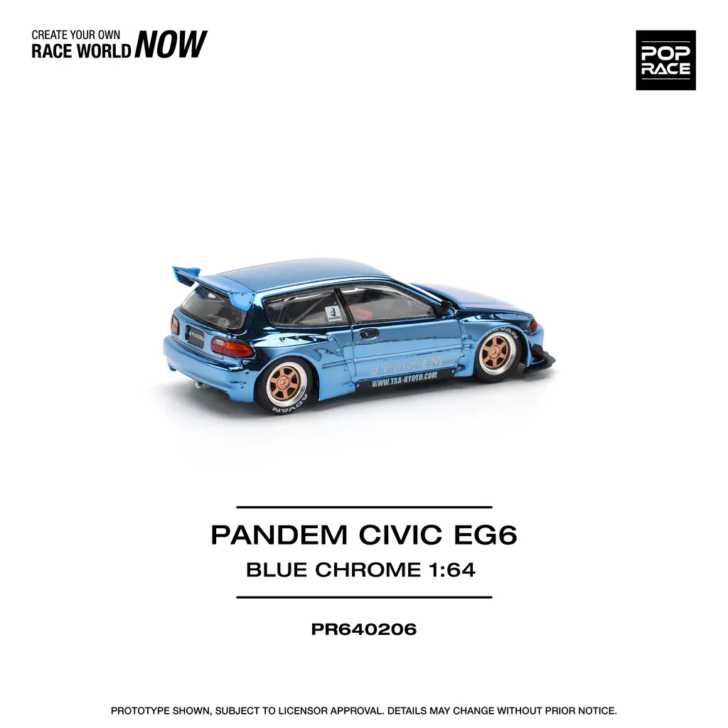 1:64 Honda Pandem Civic EG6 Blue Chrome - obrazek 10