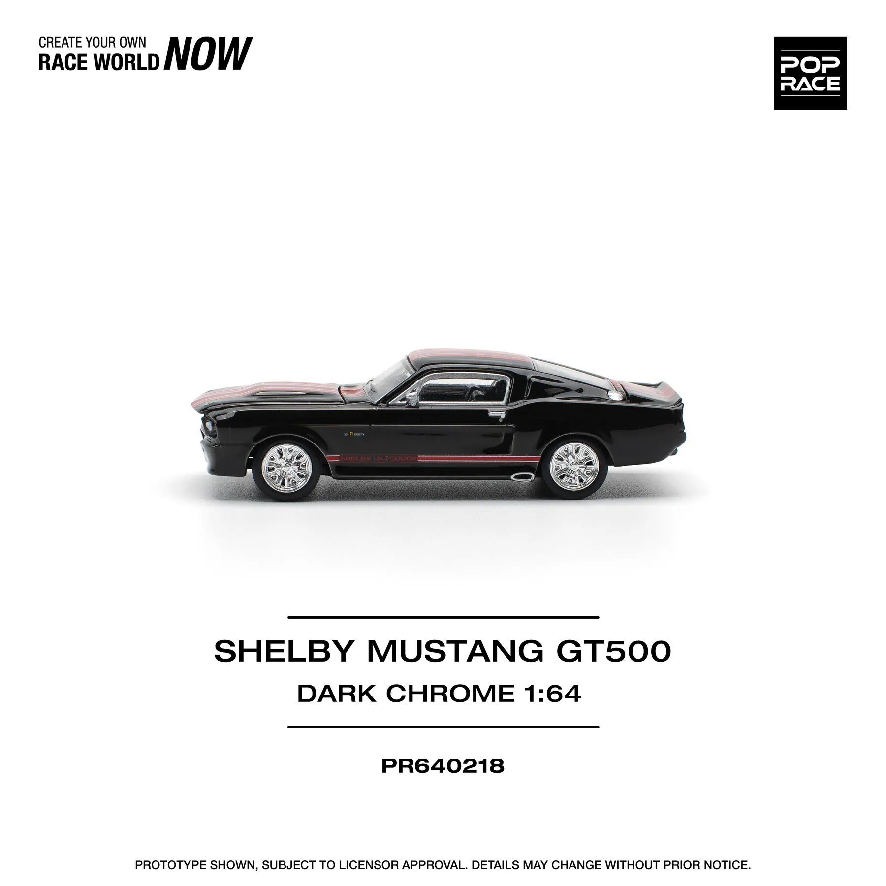 1:64 Ford Mustang GT500 Dark Chrome - obrazek 4