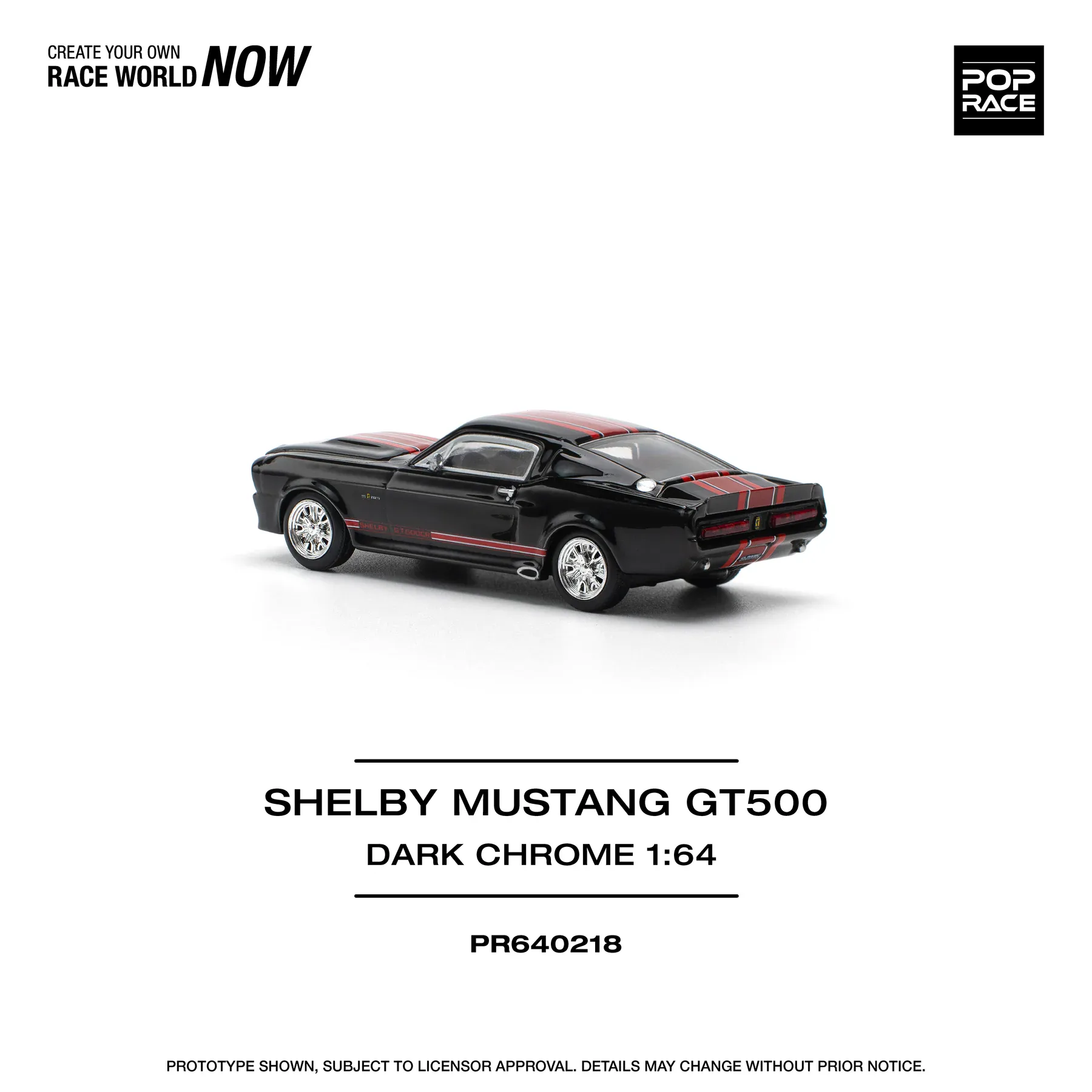 1:64 Ford Mustang GT500 Dark Chrome - obrazek 6
