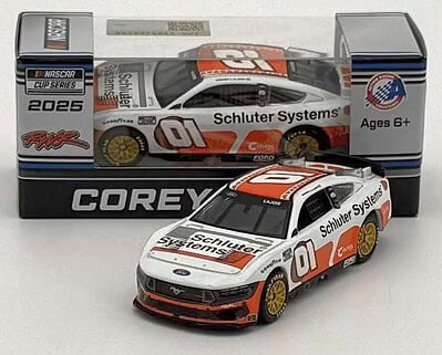 1:64 Corey Lajoie #01 Schulter Systems White 2025 Mustang