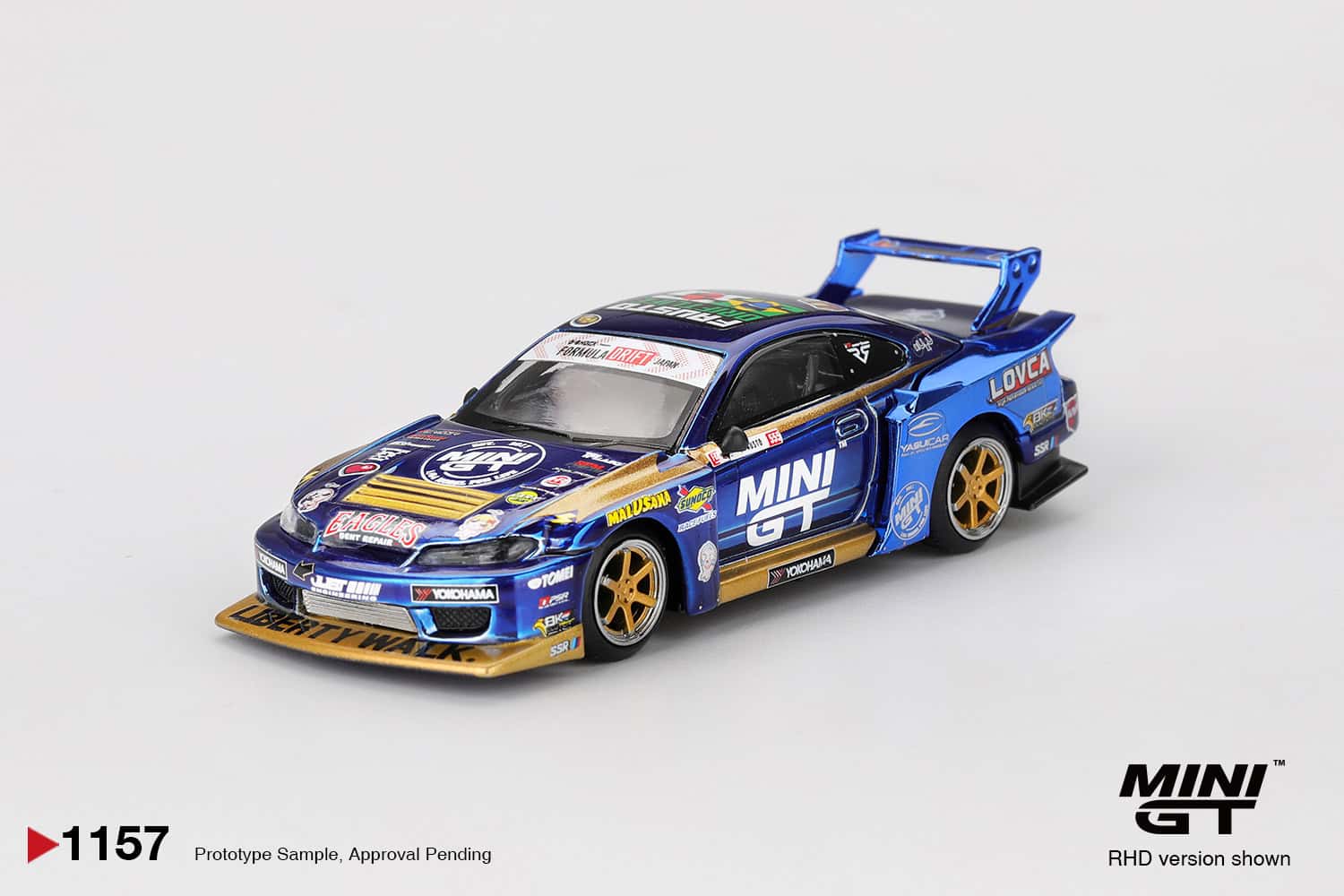 1:64 Nissan Silvia (S15) #555 LB-Super Sillhouette Team MINI GT Liberty Walk 2025 Formula Drift