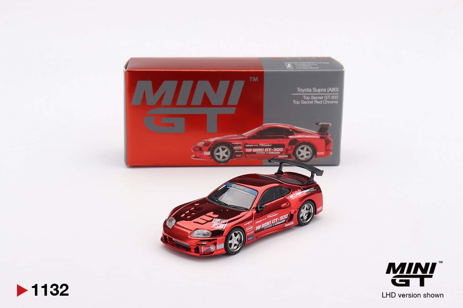 1:64 Toyota Supra (A80) Top Secret GT-300 Red Chrome - obrazek 2