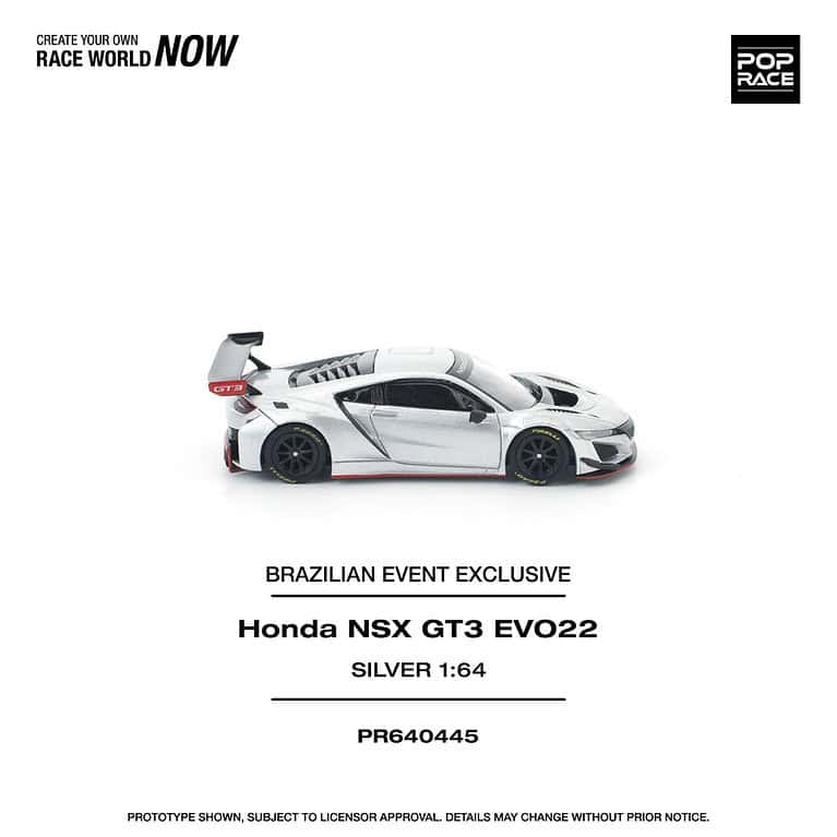 1:64 Honda NSX GT3 EVO22 Silver - obrazek 4