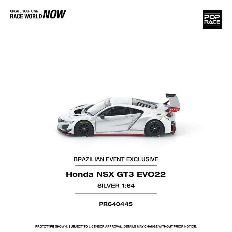 1:64 Honda NSX GT3 EVO22 Silver - obrazek 3