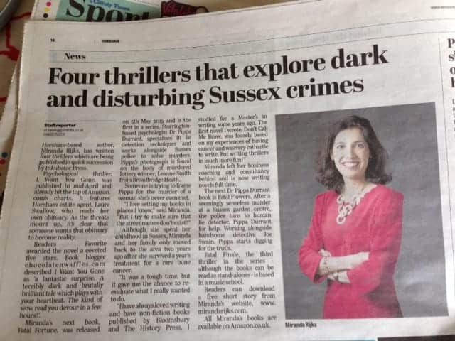 Article in West Sussex County Times