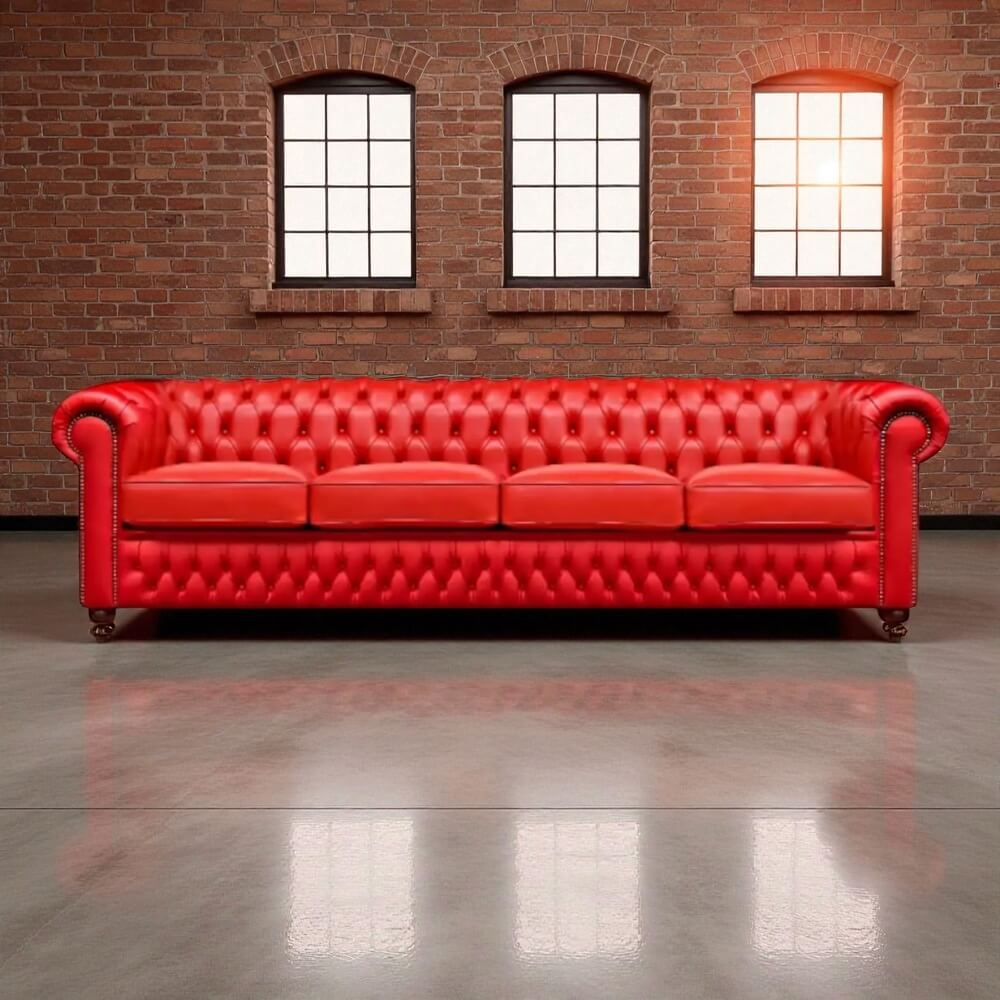 Chesterfield 234cm Stanhope in Vele Oriental Red - Afbeelding 3