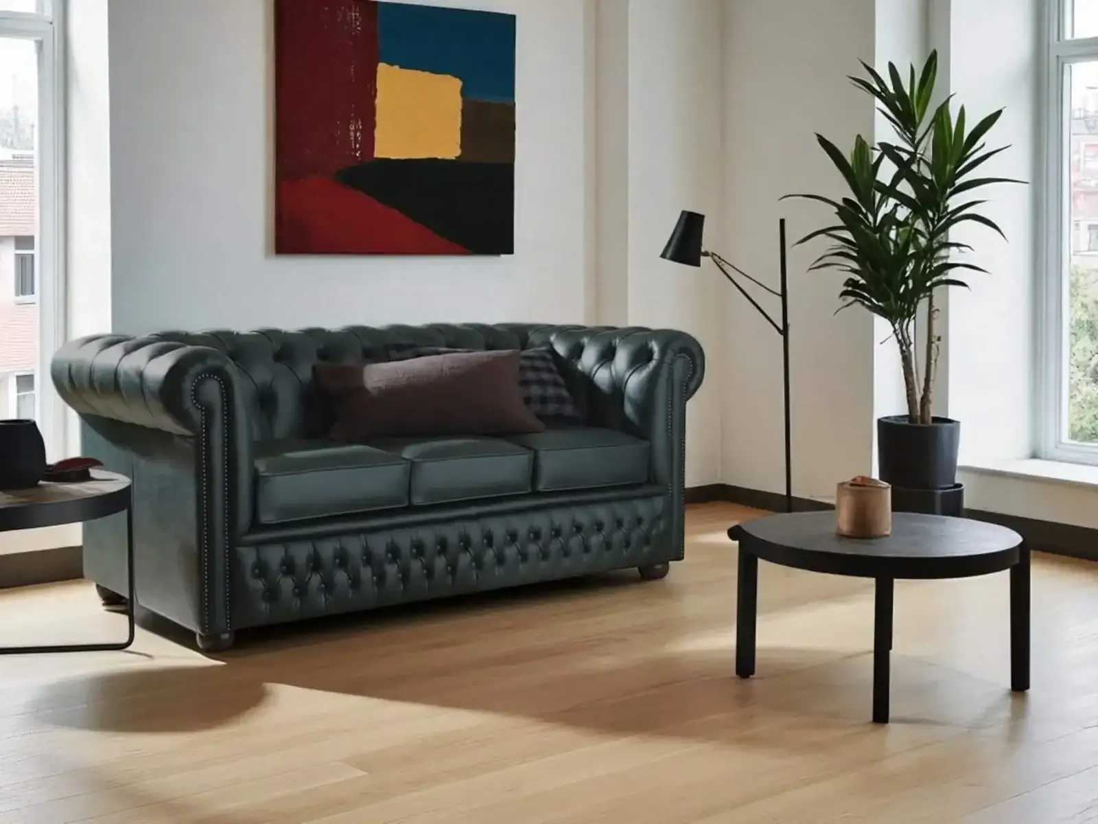 london chesterfield sofa in racing green