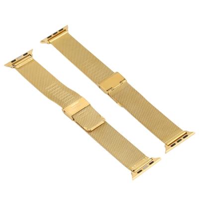 Goudkleurige smartwatch band voor Apple Watch, vervangbare accessoire van hoge kwaliteit.