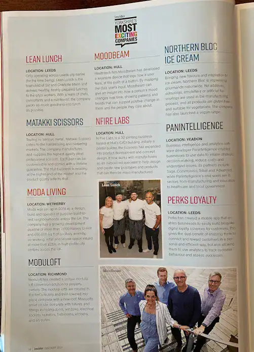 News article from Insider Magazine showcasing Moduloft.