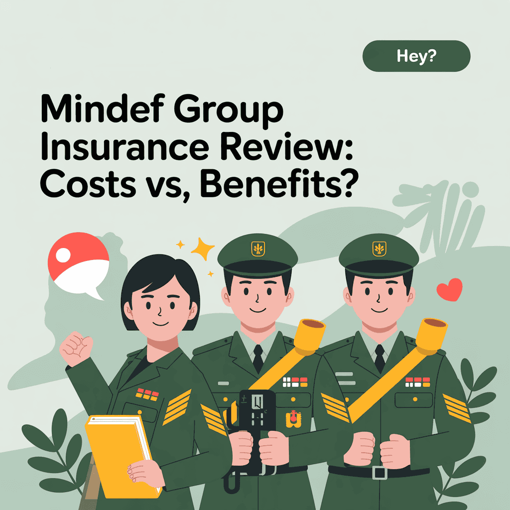 Illustration of three military personnel discussing insurance benefits, highlighting the importance of comparing costs and benefits in group insurance plans.