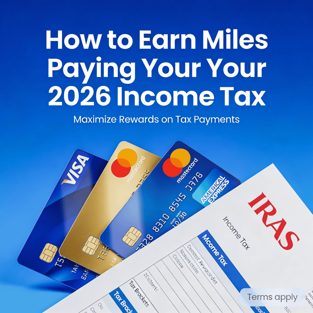 Image showing credit cards and a tax form, illustrating how to earn miles by paying your 2026 income tax and maximizing rewards on tax payments.