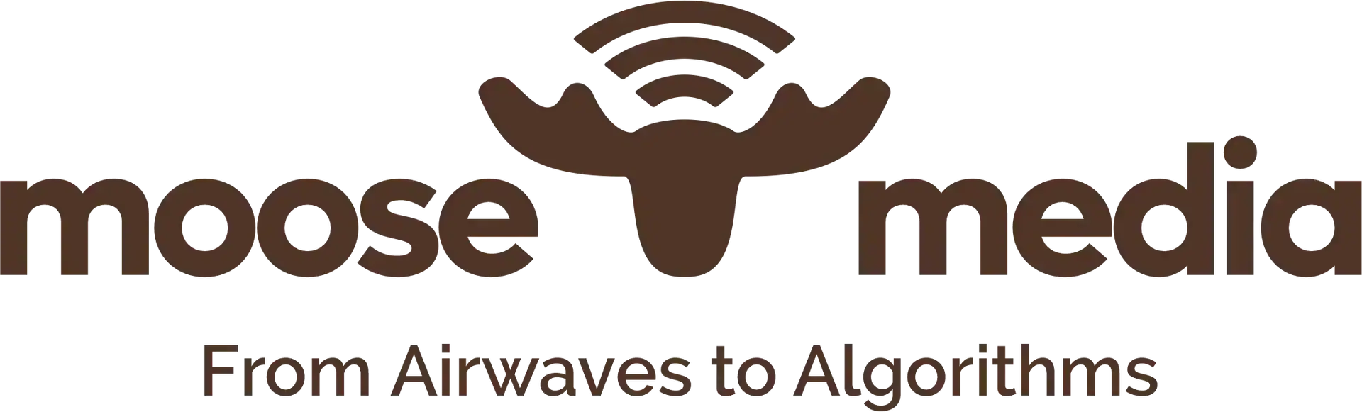 High-quality logo of Moose Media with a moose icon and text, promoting advertising from the Algonquin region.