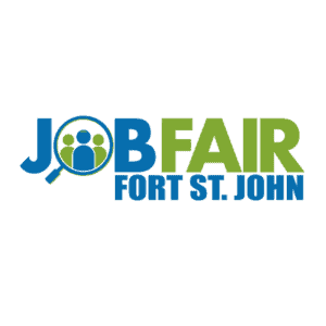 Job fair event poster with Fort St. John branding and colorful graphics for employment opportunities.