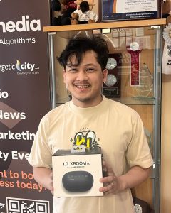 LG XBOOM Go portable speaker showcased for promotional event at MooseMedia.