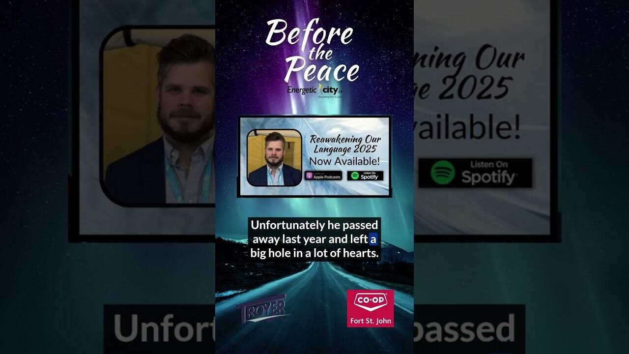 Life coach podcast cover featuring a man with a blue suit and beard, promoting "Reawakening Our Language 2025" available on Spotify and Apple Podcasts.