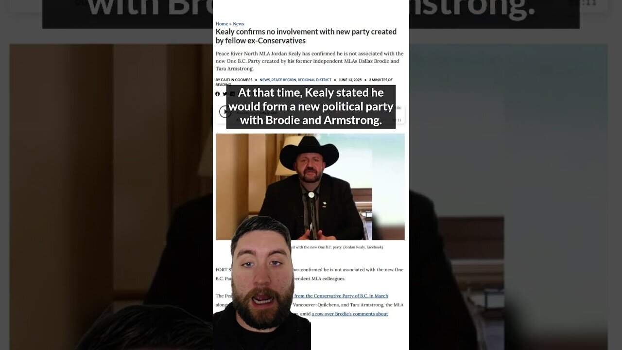 Kealy confirms no involvement with new party created by ex-Conservatives.